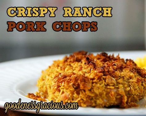 Crispy Ranch Pork Chops #recipe #pork #easy Pan Fried Pork Chops, Ranch Pork Chops, Chop Recipes, Fried Pork Chops, Pork Dinner, Pork Chop, Pork Chop Recipes, Pork Dishes, Yummy Eats