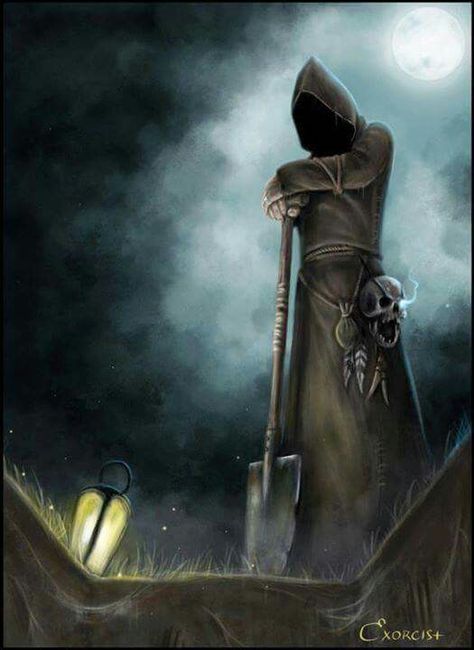 Mtg Altered Art, Don't Fear The Reaper, Magic: The Gathering, Grim Reaper Art, Horror Vintage, Grave Digger, Mtg Art, Gothic Fantasy Art, Magic The Gathering Cards