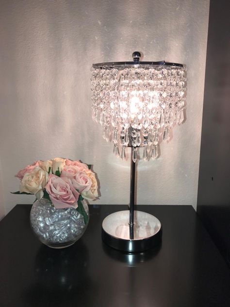 USB Bedside Crystal Lamp, 3 Way Dimmable Touch Nightstand Lamp with Dual USB Charging Ports, Lavender Table Lamp Decorative Accent Lamp Silver for Bedroom, Living Room, Office, B11 LED Bulb Included - Amazon.com Lamp On Nightstand, Lamps On Nightstands, Open Closet, Nightstand Lamp, Crystal Lamp, Accent Lamp, Bedside Lamp, Bedroom Inspo, House Inspo