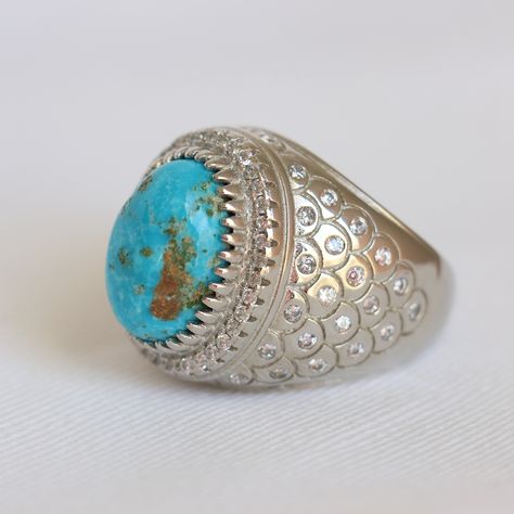 A sterling silver Persian Turquoise ring. It is a size 9. The condition is new. Free standard post is offered however insurance is an additional. Price: $280AUD Persian Turquoise Ring, Persian Turquoise, Turquoise Ring, Persian, Insurance, Turquoise, Sterling Silver, Ring, Silver