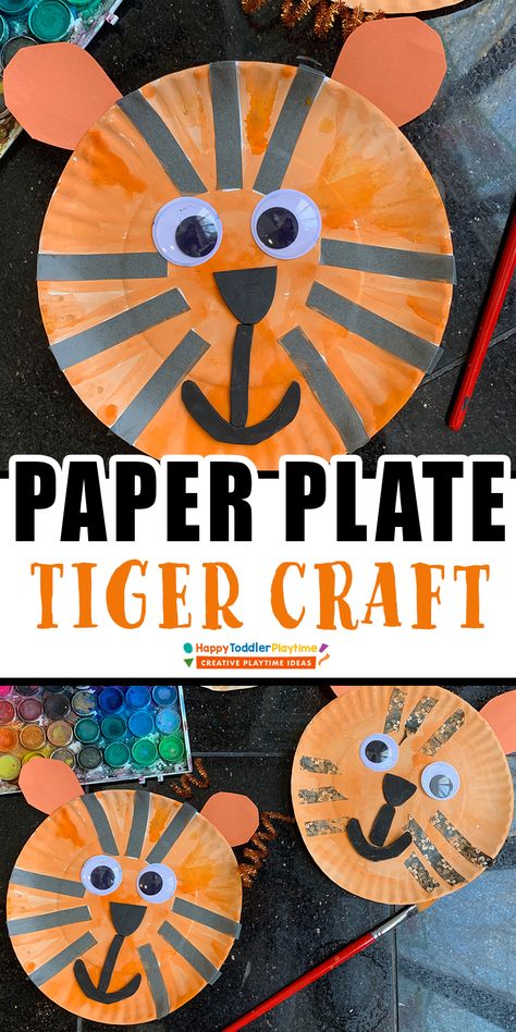 Jungle Animals Preschool, Paper Craft Animals, Tiger Craft, Zoo Animals Preschool, Jungle Animal Crafts, Safari Crafts, Craft Animals, Animal Crafts Preschool, Jungle Crafts