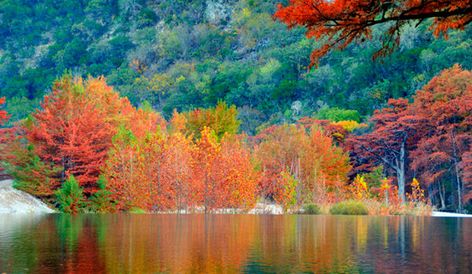 For the most epic leaf-peeping views, check out these 10 autumn destinations and watch the leaves change.  #FallDestinations #RVdestinations #Autumn #FallLeaves #ChangingLeaves #GoRVing Caddo Lake State Park, Hiking In Texas, Fall Destinations, Garner State Park, Rv Destination, Guadalupe Mountains National Park, Travel Texas, Camping Destinations, Awesome Places