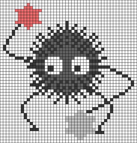 Alpha Pattern #19020 Preview added by neopets Soot Sprite Alpha Pattern, Soot Sprite Cross Stitch, Soot Sprite Pixel Art, Totoro Alpha Pattern, Alpha Pattern Ghibli, Studio Ghibli Alpha Pattern, Pixel Art Ghibli, Ghibli Cross Stitch Pattern, Studio Ghibli Pixel Art