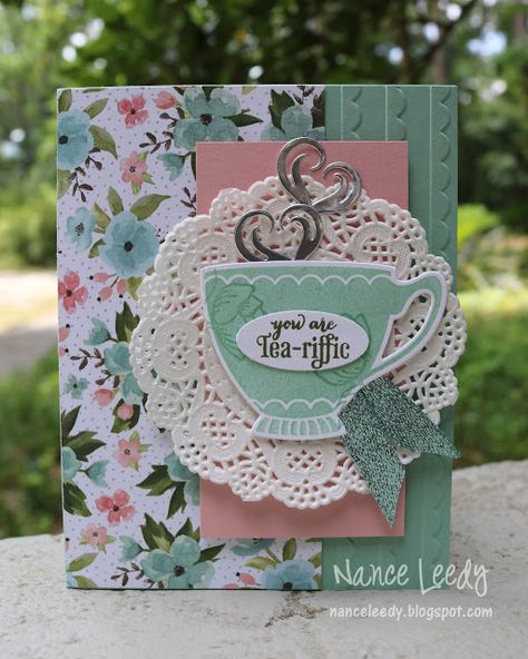 Canopy Crafts: Birthday Tea Party - PP392 - SU - a nice cuppa, birthday blooms Teapot Cards, Tea Cup Card, Birthday Tea Party, Tea Crafts, Tea Party Theme, Coffee Cards, Tea Party Birthday, Stamping Up Cards, Mothers Day Cards