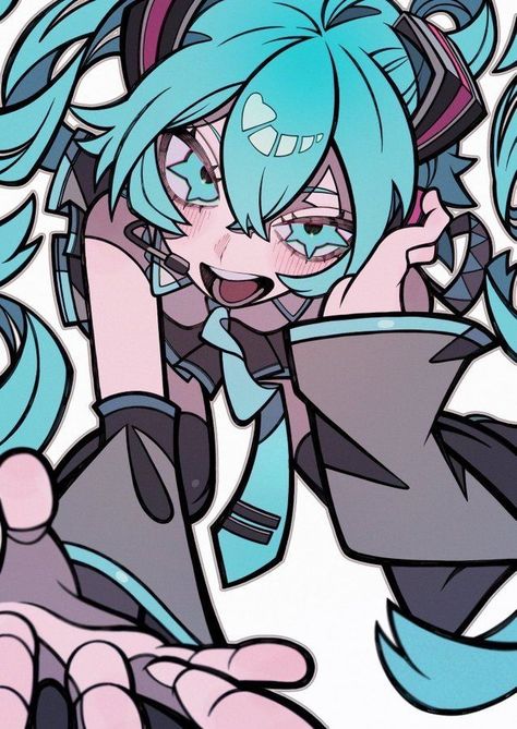 Miku Hatsune Chibi, 캐릭터 드로잉, Poses References, Dessin Adorable, 영감을 주는 캐릭터, Cute Art Styles, Sketchbook Art Inspiration, Funky Art, Art Inspiration Drawing