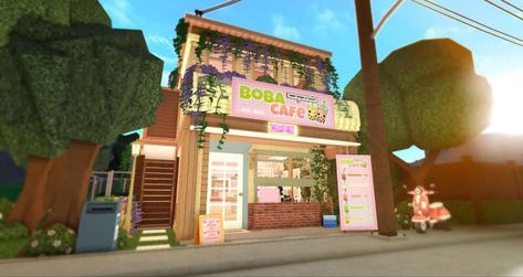 Bubble Tea Store, Suburban Town, Bloxburg Ideas, Tea Store, Bubble Tea, Bubbles, Cafe, Tea, Building