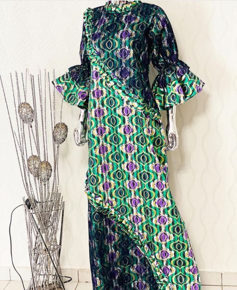 Aline Ankara Gowns For Women, Ankara Aline Long Gown, African Attire For Women, Ankara Long Gown Styles, African Fabric Dress, African Print Dress Ankara, African Dresses For Kids, Funky Dresses, Short African Dresses