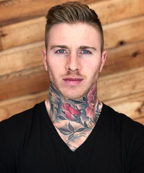 Brook Dede (@brookdede) Instagram: „Up close and personal with it🌹“ Brook Dede, High Fade Haircut, Hair Trends 2015, Throat Tattoo, Styled Hair, Ginger Men, High Fade, Fade Haircuts, Men's Hairstyles