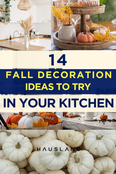 Planning on giving your kitchen a seasonal makeover? Try these 14 Fall decoration ideas to give your space a functional yet festive look.

#fallkitchens #fallkitchendecor #falldecorations Fall Kitchen Decor Ideas, Fall Decoration Ideas, Above Cabinets, Fall Living Room Decor, Fall Kitchen Decor, Fall Living Room, Kitchen Decor Ideas, Fall Decoration, Fall Kitchen