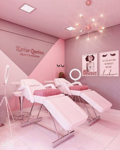 Nail And Lash Room Ideas, Pink Lash Room, Beauty Room Ideas, Beauty Shop Decor, Fall Interior Design, Lash Room Ideas, Nail Salon Interior Design, Lash Room Decor, Beauty Room Salon