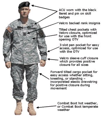 The 21st Century has brought us some serious innovation in camouflage patterns.  The US Army's ACU(Army Combat Uniform) was introduced in 2004 to meet the needs of operators in the sandy deserts of Iraq as well as serving as a transitional pattern for urban combat operations in the same theater. It is now the standard uniform of US Army personnel. The Pattern is called UCP(Universal Camouflage Pattern). Soldier Uniform, Us Army Uniforms, Army Combat Uniform, Century Uniforms, Combat Uniforms, Tan T Shirt, Technical Writing, Digital Camo, Army Uniform