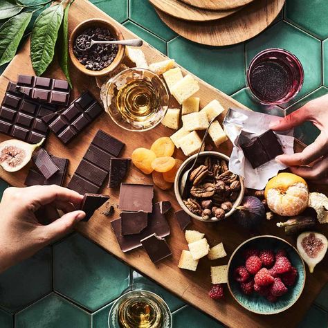 You Need to Make This Luscious Chocolate Dessert Board for Your Next Party - EatingWell.com Chocolate Dessert Board, Dessert Boards, Chocolate Tasting, Dessert Board, Dessert Platter, Chocolate Dreams, Snack Board, Chocolate Cheese, Charcuterie And Cheese Board