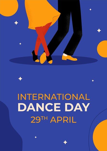 Vector hand drawn international dance da... | Premium Vector #Freepik #vector Dance Poster Design, International Dance Day, International Dance, Vector Poster, Day Illustration, Dancing Day, National Days, Dance Poster, Vertical Poster