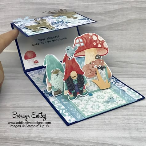 Easel Card Tutorial, Kindest Gnomes, Fancy Fold Card Tutorials, Interactive Cards, Easel Cards, Fancy Fold Cards, Card Tutorial, Forest Friends, Fancy Folds