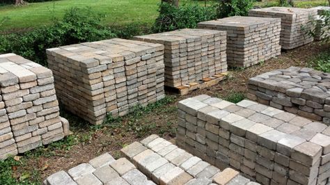 Do you have some extra pavers lying around?  We have a few crafty ideas for you! Extra Pavers Ideas, Paver Brick Ideas, What To Do With Extra Pavers, Old Pavers Reusing, Leftover Pavers Ideas, Paver Landscape Ideas, Landscape Pavers Ideas, Garden Pavers Ideas, Leftover Pavers