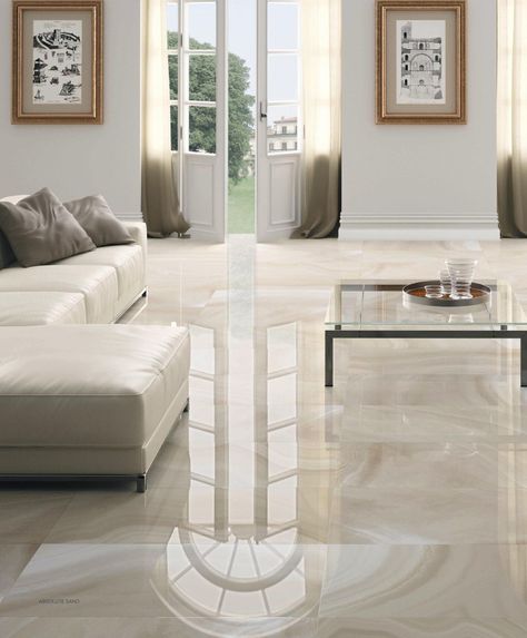 Esse q eu quero High Gloss Floors, Ceramic Flooring, Tile Floor Living Room, Indoor Tile, Ceramic Floor Tile, Living Room Tiles, Floor Tile Design, Flooring Trends, Ceramic Floor Tiles