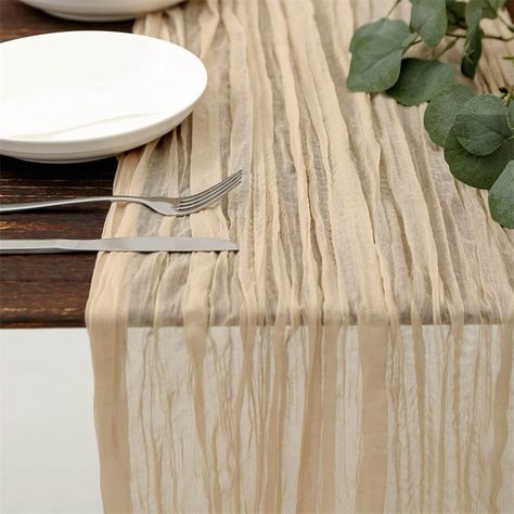 PRICES MAY VARY. Polyester 💖【High Quality Chiffon Yarn】These table runners are made from high-quality Chiffon Yarn.The material is soft and comfortable, fine workmanship and well-distributed.They will create beautiful folds and drape nicely across your table, giving you romantic and elegant memories. 💖【Package Included】You will receive a 8 pack of Sheer Chiffon Table Runner Cheesecloth Table Runner 10ft Wedding Tablecloths,Handmade boho table runner is beautiful for any occasion. 💖【 Widely Ap Dining Room Dresser, Table Runner For Wedding, Cheesecloth Table Runner, Rustic Wedding Showers, Tafel Decor, Romantic Table, Wedding Tablecloths, Wedding Shower Decorations, Table Flag