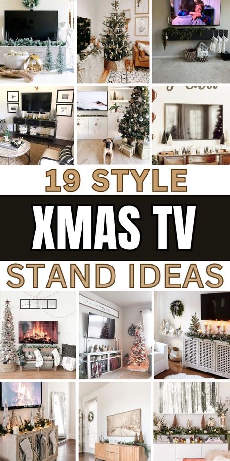 Add festive flair to your TV stand with creative Christmas decor! From garlands and twinkling lights to seasonal accents, these ideas bring holiday charm to your living room or bedroom. Transform your space into a cozy holiday haven! 🌟 #ChristmasDecor #HolidayStyling Buffett As Tv Stand, Christmas Decor For Tv Stand, Tv Unit Christmas Decor, Christmas Decor Ideas Tv Stand, Decorating Tv Stand Living Rooms, Tv Stand In Bedroom, Under Tv Christmas Decor, Decor Under Mounted Tv, Decor Around Tv Stand