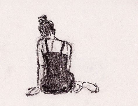 Guy From Behind, Back Girl, Back Drawing, Bad Drawings, Figure Sketching, Sketch A Day, Person Sitting, Figure Drawing Reference, Girl Sketch