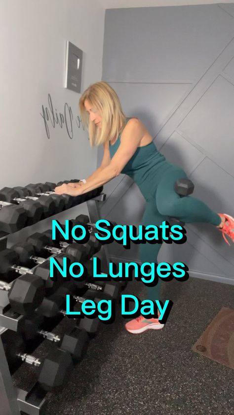 Tracy Steen | Are you looking for a knee friendly leg day? This workout has no squats, no lunges. Of course everyone’s knee issues are different so… | Instagram Leg Workout Without Squats, No Squat No Lunge Leg Workout, No Squat Leg Workout, Dumbbell Leg Workout, Tracy Steen, Workout Stations, Beginner Workouts, Squats And Lunges, Bad Knees