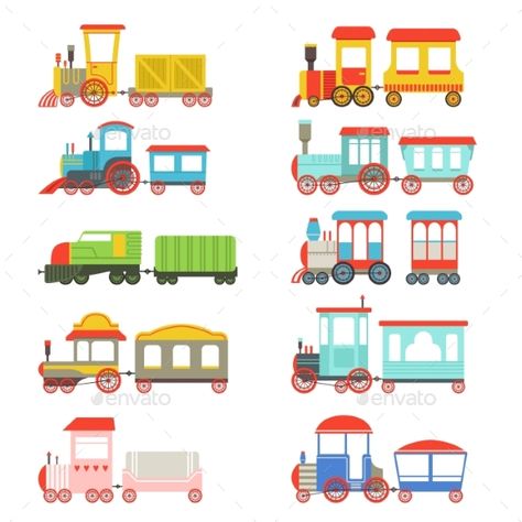 Toy Trains Storage, Train Vector, Train Illustration, Model Train Table, Graphic Design Portfolio Cover, Trains For Sale, Toy Trains Set, Train Theme, Toy Trains