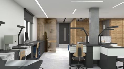 Dental Technician Laboratory Design, Dental Laboratory Technician, Dental Laboratory Design Interiors, Dental Laboratory Design, Dental Technician Laboratory, Laboratory Design Interior, Lab Interior Design, Laboratory Interior, Laboratory Idea