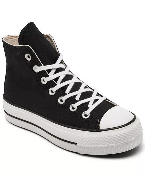 Converse - Chuck Taylors Platform, Black Canvas Shoes, Chuck Taylor All Star Lift, Converse Low Tops, Expensive Shoes, Platform Converse, Shoes Teen, Black High Tops, Platform Sneaker