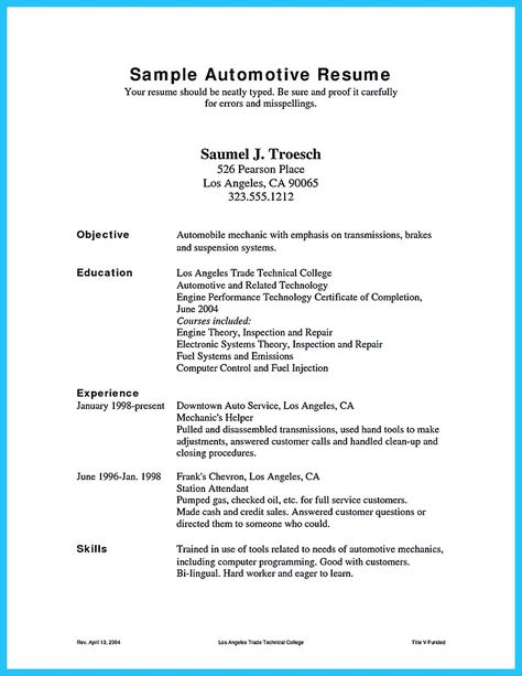 cool Delivering Your Credentials Effectively on Auto Mechanic Resume, Check more at http://snefci.org/delivering-your-credentials-effectively-on-auto-mechanic-resume Mechanic Resume, Auto Mechanics, Resume Objective Examples, Essay About Life, Automotive Technician, Business Continuity Planning, Good Resume Examples, Auto Mechanic, Student Resume