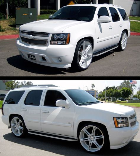 White Tahoe, Chevy Tahoe Ltz, Chevy Tahoe Z71, 2014 Tahoe, 2007 Chevrolet Tahoe, Gmc Denali, Truck Rims, Chevy Trucks Silverado, Custom Chevy Trucks