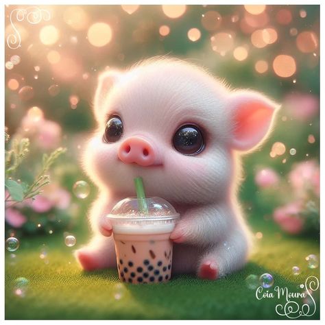 Day 4 - Animal Kingdom Hosted By @bex.ai 💕 #aibobatea Anna Clara, Tiny Pigs, Pig Pictures, Cute Piglets, Happy Images, Funny Pigs, Pig Art, Cute Small Animals