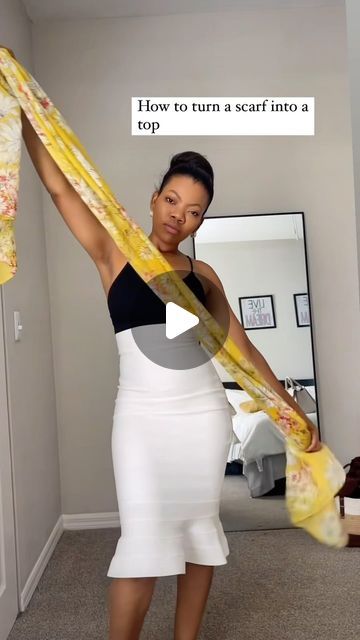 Fashion content|creator on Instagram: "__Fashion hacks __
How to turn a scarf into a cute top 

Skirt is from @amazonfashion and it’s link on my Amazon storefront in my bio.

#Fashionhack#womenfashion#reels#viral#instareels#tryit#lifehack#summerhack#scarftop#howto" Turn Scarf Into Top, Scarf Into Top, Fashion Content Creator, Fashion Content, Scarf Top, Amazon Storefront, Fashion Hacks, How To Turn, Cute Top