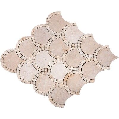 Baba Chic Mosaics Collection Tumbled Marble Tile, Limestone Tiles, Pearl Tile, White Ceramic Tiles, Painting Ceramic Tiles, Fan Pattern, Concrete Look Tile, Limestone Tile, Stone Look Tile