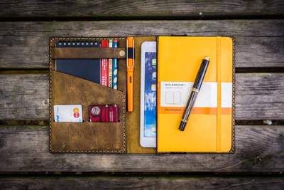 Leather Moleskine Cover, A5 Planner Cover, Handmade Leather Notebook, Moleskine Cover, Travel Document Holder, Horse Brown, Leather Ipad Case, Leather Notebook Cover, Hobonichi Cousin