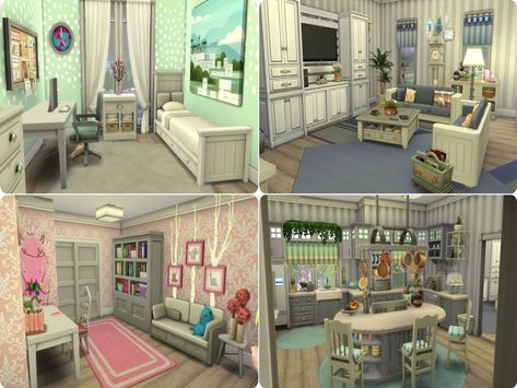 #sims4 #sims4cc #houses #home #parenthood Sims 4 Parenthood, Sims 4 Bedroom Ideas, Sims Inspiration, Sims 4 Kitchen, White Loft, Sims 4 Bedroom, Sims 4 House Design, Sims Building, Sims House Plans