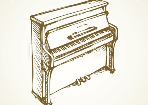 Upright Piano Drawing, Keyboard Piano Tattoo, Art Supplies Drawing Sketches, Tattoo Piano Ideas, Minimalist Piano Tattoo, Grand Piano Tattoo, Piano Tattoo Ideas, Munich Tattoo, Piano Tattoos