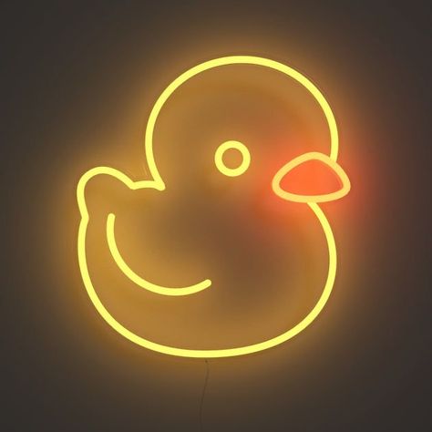 Duck Icon, Rubber Duck Aesthetic, Ducks Aesthetic Cartoon, Duck Chromebook Wallpaper, Rubber Ducky Aesthetic, Cute Yellow Duck Wallpaper, Rubber Duck Drawing, Rubber Duck Background, Duck Neon Sign