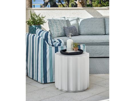 Coastal Living Outdoor Edisto Side Table | Universal Furniture Patio Accent Table, Cast Concrete, Outdoor End Tables, Outdoor Accent Table, Side Table Design, Outdoor Side Table, Outdoor Coffee Tables, Side Table Wood, Universal Furniture