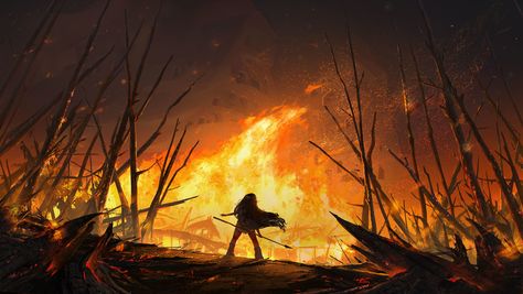 © Cathleen McAllister Cave Girl, Song Photo, Photo Prompts, Draw Ideas, Color Script, Fire Art, Visual Development, Environment Concept Art, Story Inspiration