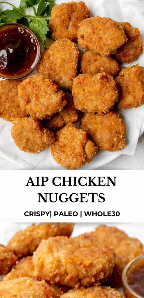 Ground Turkey Nuggets, Nugget Recipes, Paleo Chicken Nuggets, Pork Panko, Aip Chicken, Autoimmune Diet Recipes, Aip Diet Recipes, Fried Chicken Nuggets, Autoimmune Recipes