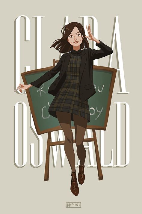 Dr Who Companions, Doctor Who Clara, Doctor Who Companion, All Doctor Who, Trendy Work Outfit, Doctor Who Fan Art, Fandom Drawing, Twelfth Doctor, Bbc Doctor Who