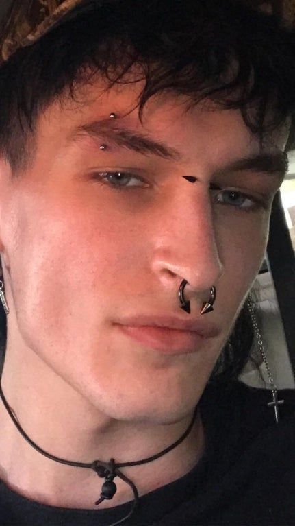 Eye Peircings Men, Guy Eyebrow Piercing, Guys With Bridge Piercing, Men’s Eyebrow Piercing, Face Piercings Aesthetic Men, Men With Piercings Aesthetic, Men With Eyebrow Piercings, Guys With Eyebrow Piercings, Men Facial Piercings