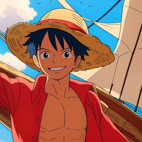 One Piece Studio Ghibli Style, One Piece Crossover, Sharingan Wallpapers, Printable Wall Collage, Adventure Time Wallpaper, King Of The Pirates, One Piece Cosplay, Luffy Gear 5, The Pirate King