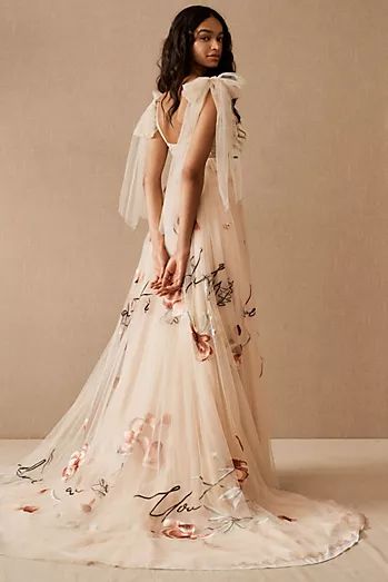 Bride | Anthropologie Print Wedding Dress, Anthropologie Wedding, Floral Gown, Bridal Event, Statement Dress, Brides Wedding Dress, New Wedding Dresses, Wedding Dresses Romantic, Wedding Dress Inspiration