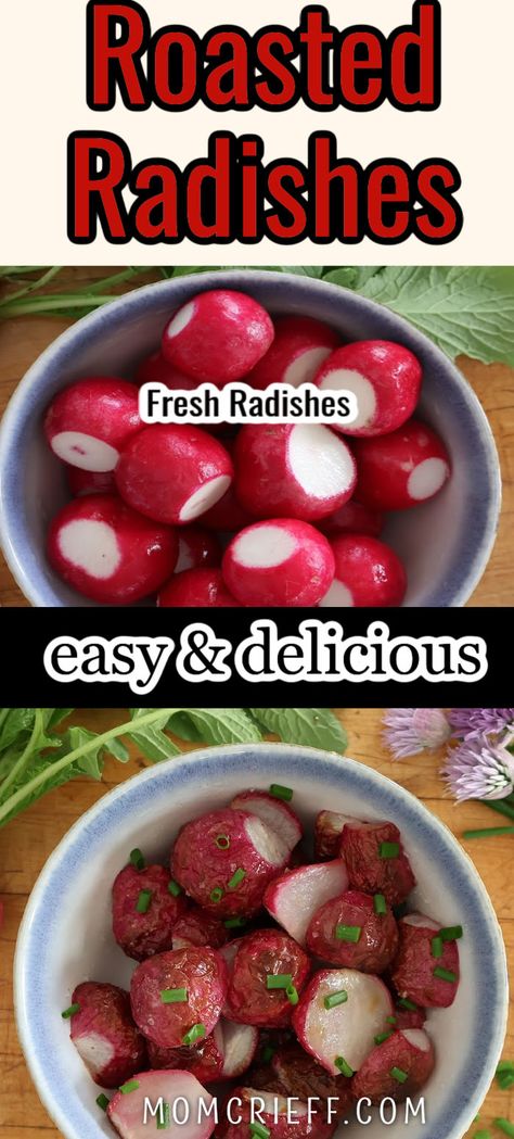 Quick and easy: Roasting radishes is incredibly quick and easy. Unlike some other vegetables, they cook up in just 10-15 minutes, making them a perfect option for busy weeknights or when you need a last-minute side dish. Roasted Radish, Radish Greens, Three Ingredient Recipes, Roasted Radishes, Food Words, Easy Delicious Recipes, Radishes, Easy Salads, Food Printables