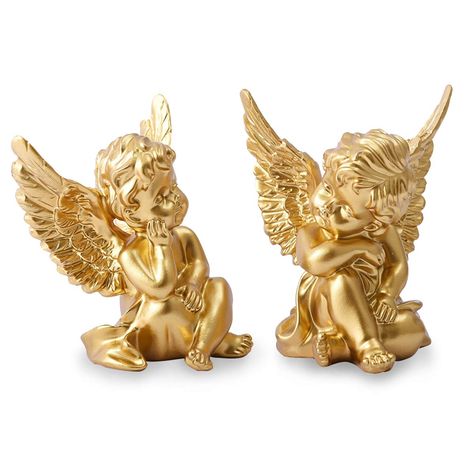 PRICES MAY VARY. 【Cherub statue】 A pair of Gold Baby Angel Statue, Indoor Outdoor Patio Garden Decor Ornament, Cute Wings Angel Garden Sculpture, Angel Collection. 【Spiritual Consolation】 These gold sleeping guardian angel statue make people feel peaceful and calm. It’s a way to heal, comfort, protect and inspire people. 【Dimensions】 3.15"Wx2.75"Dx4"H. 【Packaged included】 2 pieces of cherub statue. 【High Quality】 Made of high quality durable resin, all white design with delicate details. 【Decora Tv Cabinet Decor, Cherub Statue, Cherub Sculpture, Memorial Statues, Angel Statue, Angel Sculpture, Ceramic Texture, Garden Angels, Angel Decor