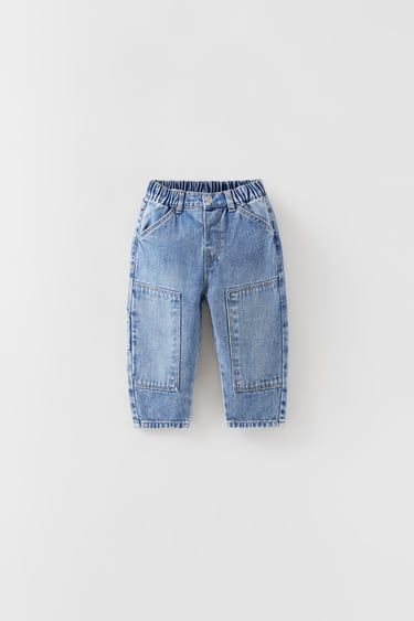 Baby Boy Jeans, Baby Boy Pants, Zara Boys, Denim Dungarees, Comfy Jeans, Comfortable Jeans, Boys Bottoms, Denim Joggers, Faded Denim