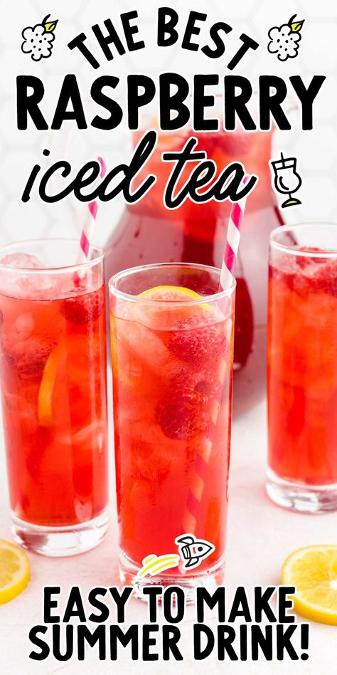 Raspberry Ice Tea Recipe, Margarita Mix Recipe, Flavored Iced Tea Recipes, Drinks Tequila, Tequila Mixed Drinks, Fruity Mixed Drinks, Vodka Recipes Drinks, Raspberry Iced Tea, Easy Mixed Drinks