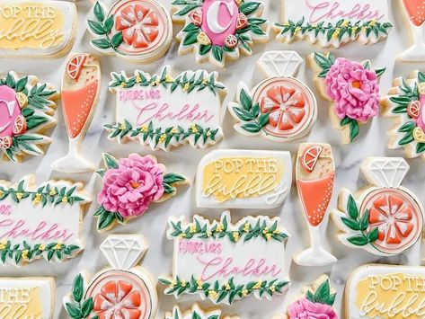 Citrus Theme Cookies, Aperol Spritz Cookies Decorated, Aperol Spritz Cookies, Citrus Theme, Theme Cookies, Backyard Reception, Sugar Cookie Icing, Baking Inspiration, Spritz Cookies