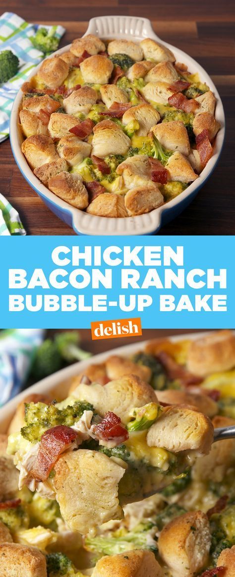 Ideas With Biscuits, Breakfast Ideas With Biscuits, Bubble Up Bake, Bubble Bake, Yogi Food, Chicken Bacon Ranch Bake, Fast Family Meals, Canned Biscuit, Bake Cheese