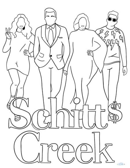 I'm Obsessed! Free Schitt's Creek Coloring Pages Schitts Creek Coloring Pages, Schitts Creek Drawing, Schitts Creek Svg Free, Schitts Creek Party Decor, Schitts Creek Art, Tv Show Coloring Pages, Schitts Creek Svg, Ew David, Creek Art